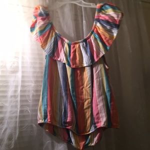 Colorful off the shoulder top